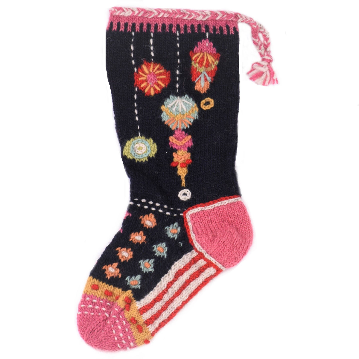 Ornaments Christmas Stocking – Embroidered Knit Design