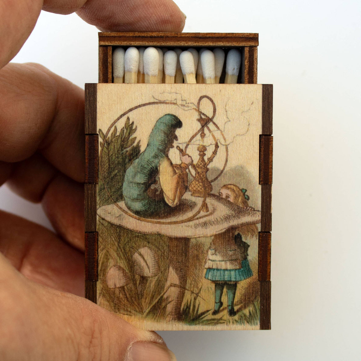 Matches • Alice and the Caterpillar Wooden Matchboxes