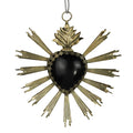 Heart Aflame Ornament, Silver Antique