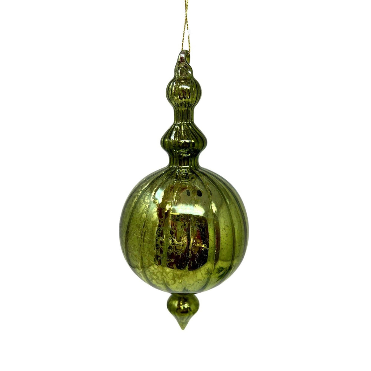 Mercury Olive Green Glass Ornament 6.75"
