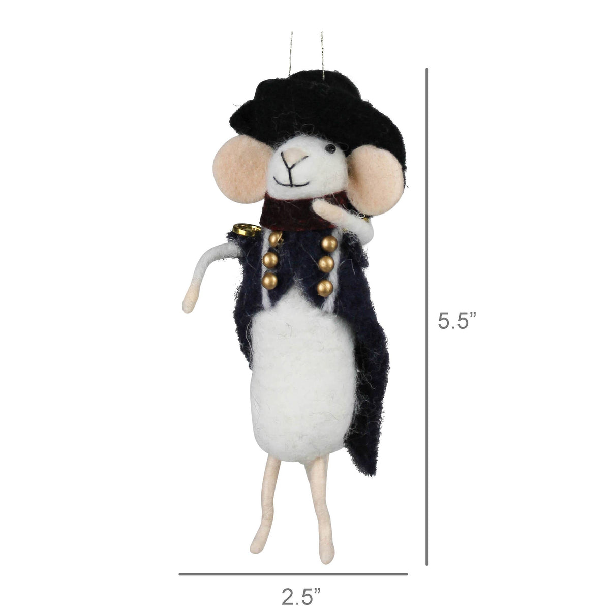 Napoleon Mouse Ornament, Felt