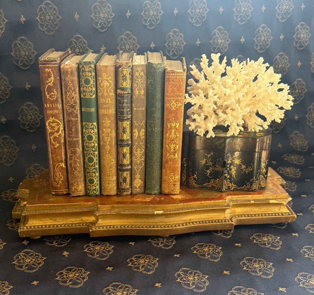 Large Antique French Gilt Display Plinth with Geometric Top
