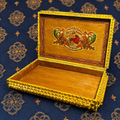Signed Pops Casey Tramp Art Cigar Box — Golden Finish
