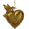 Hummingbird on Heart, Antique Gold