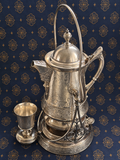 Victorian Derby Silverplate Tilting Water Pitcher, Stand & Goblet | Aesthetic Movement Style