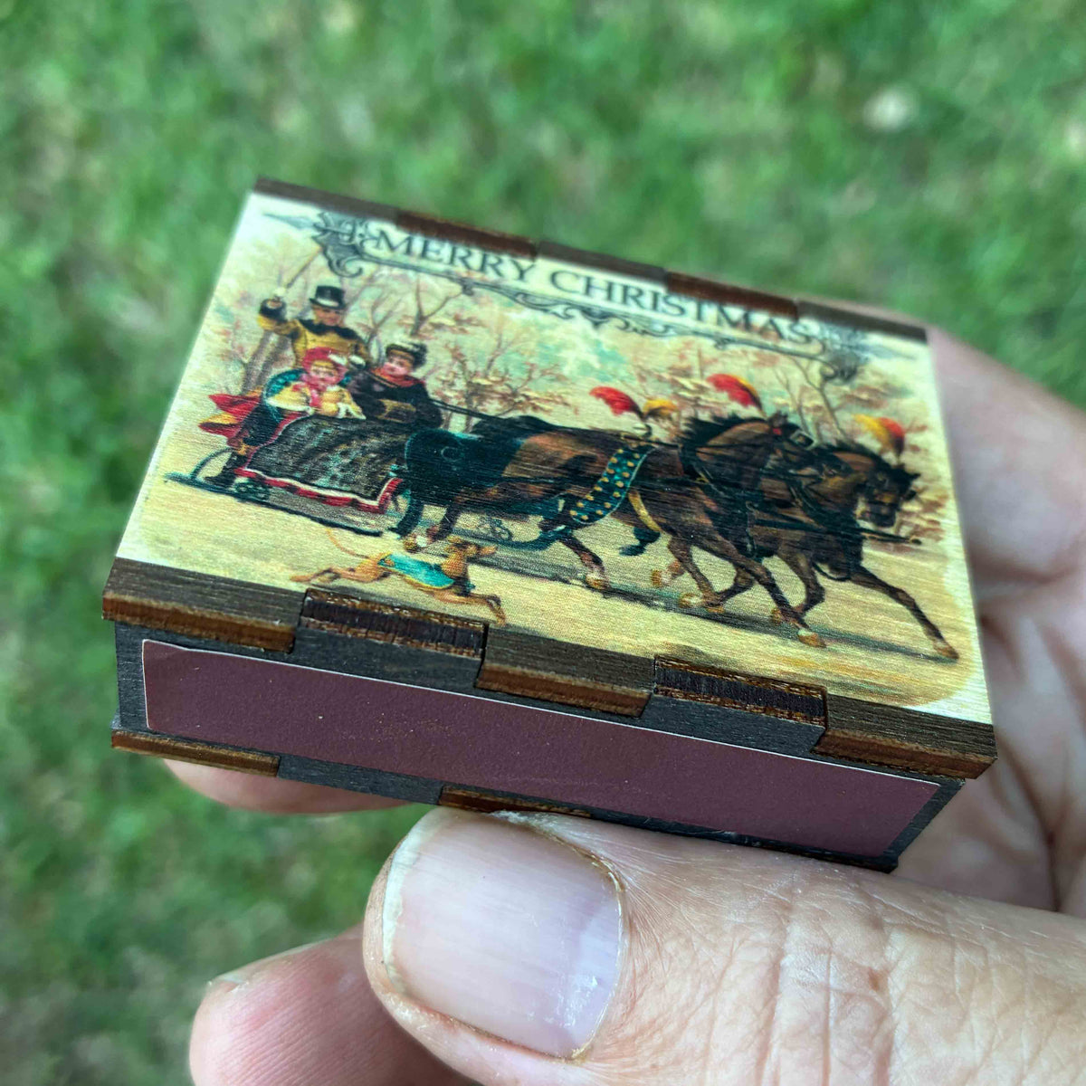 Matches • Christmas Sleigh Wooden Matchboxes • Home Decor
