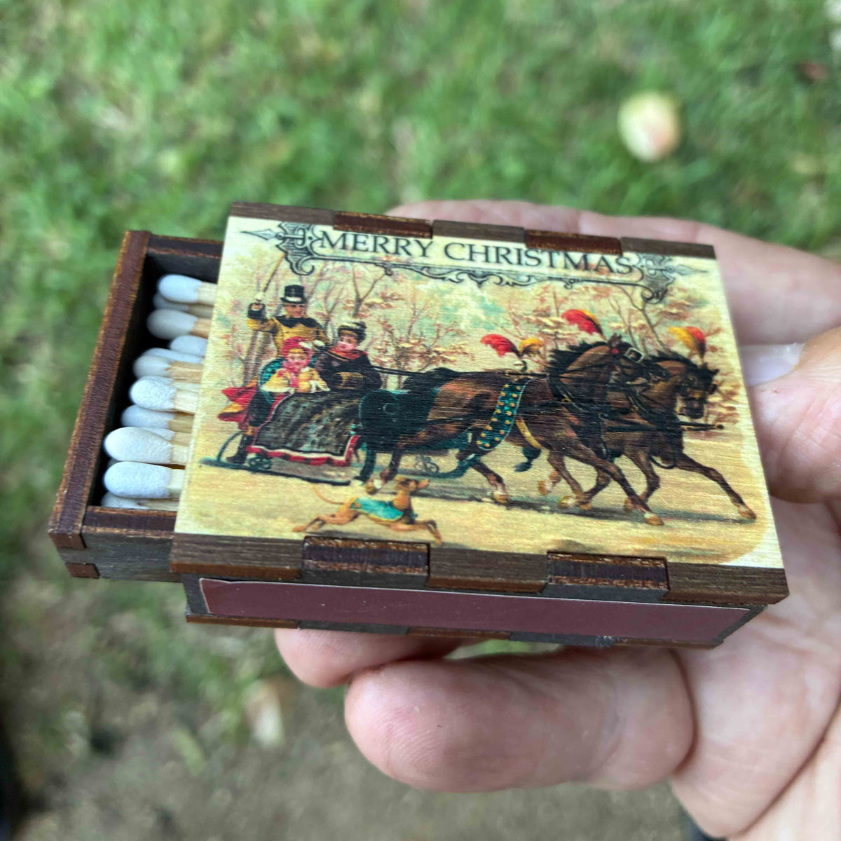 Matches • Christmas Sleigh Wooden Matchboxes • Home Decor