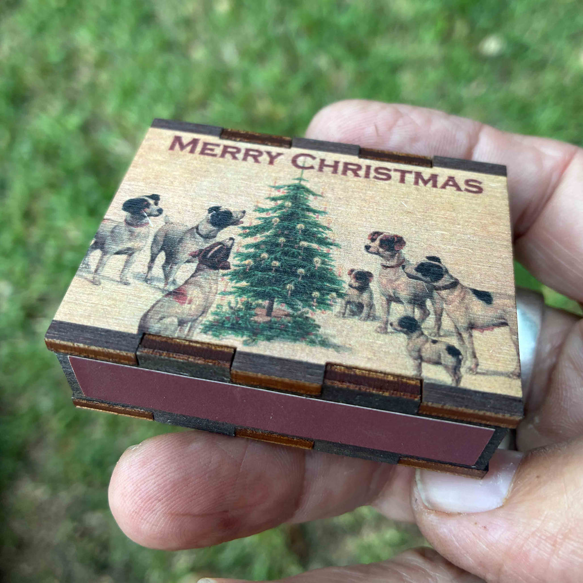 Matches • Christmas Dogs Wooden Matchboxes • Home Decor