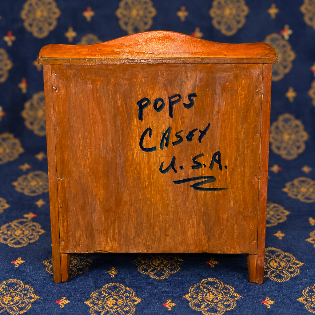 Signed Pops Casey Miniature Chest — Carved Folk Art Dresser