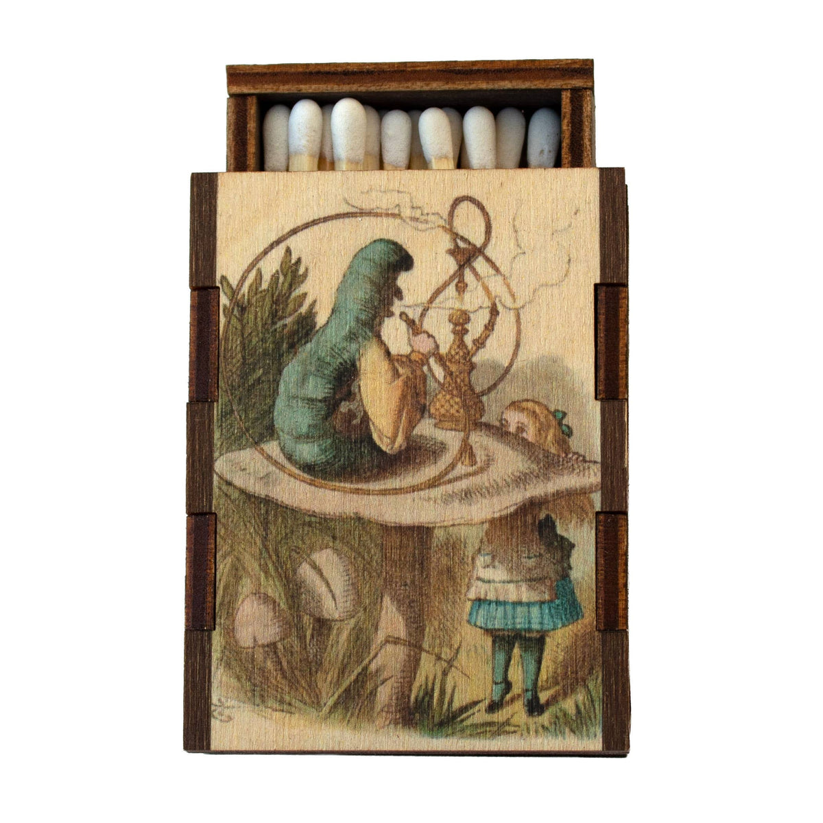 C — Alice & the Caterpillar wooden book matchbox