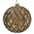 Vintage Estate Gold Glass Ball Ornament 4.5"