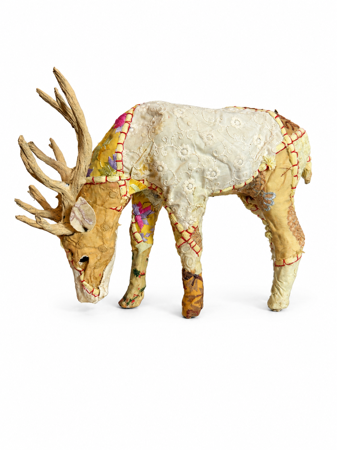 Bavarian Forest Stag Grazing - Sm - Beige Sari