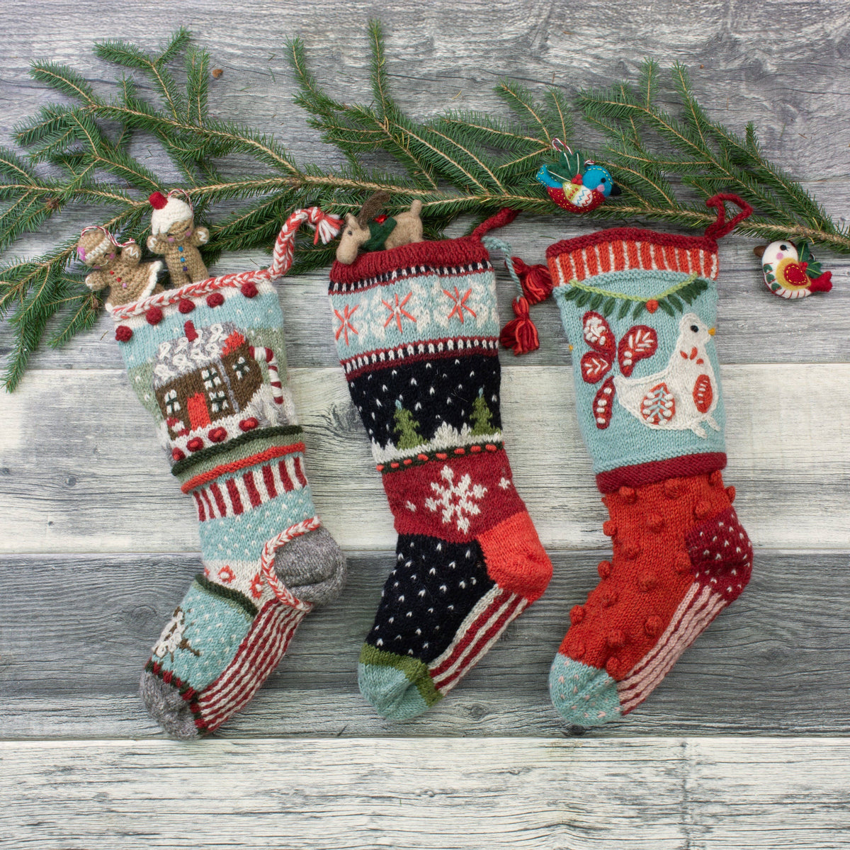 Gingerbread House Christmas Stocking – Knit Holiday Decor