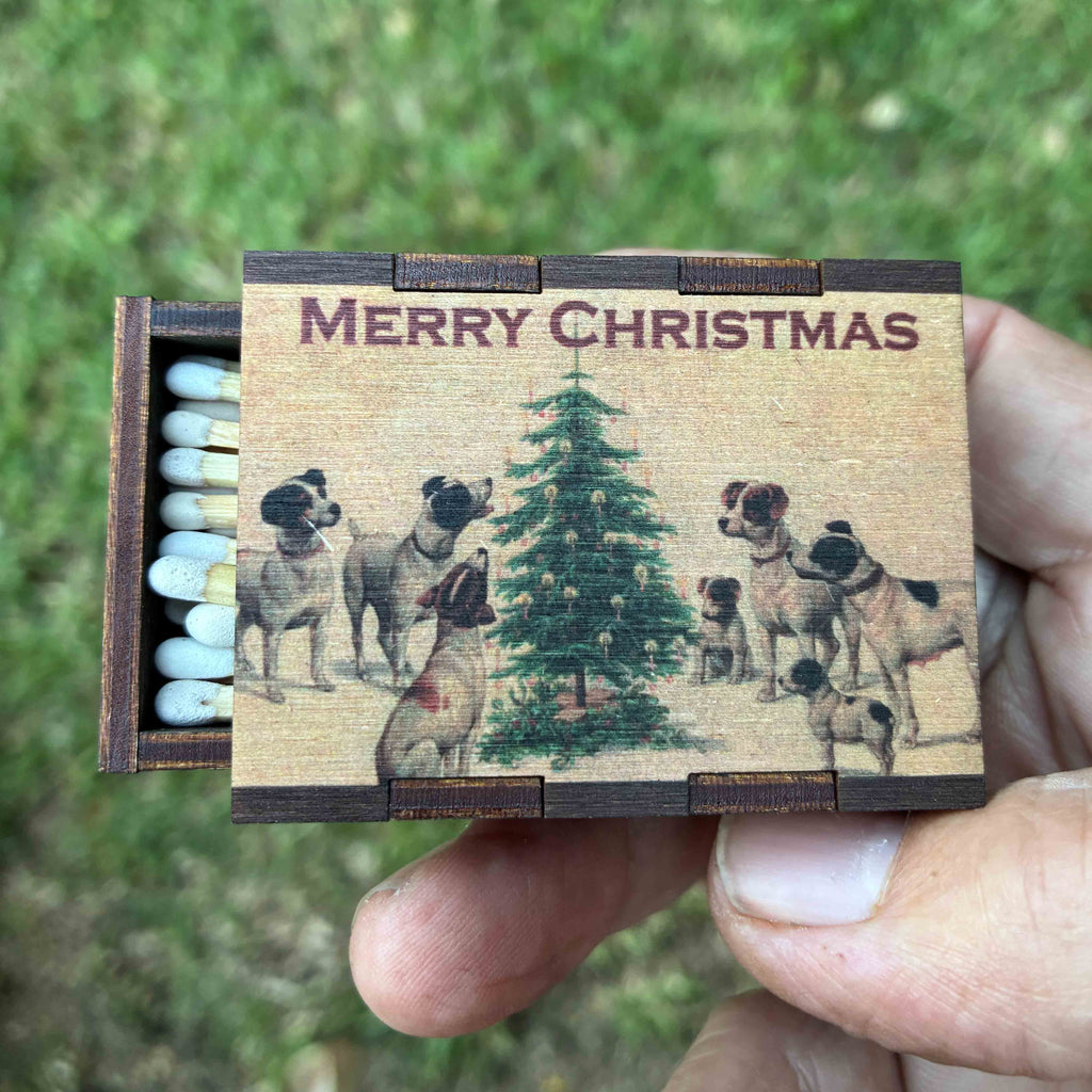 Matches • Christmas Dogs Wooden Matchboxes • Home Decor