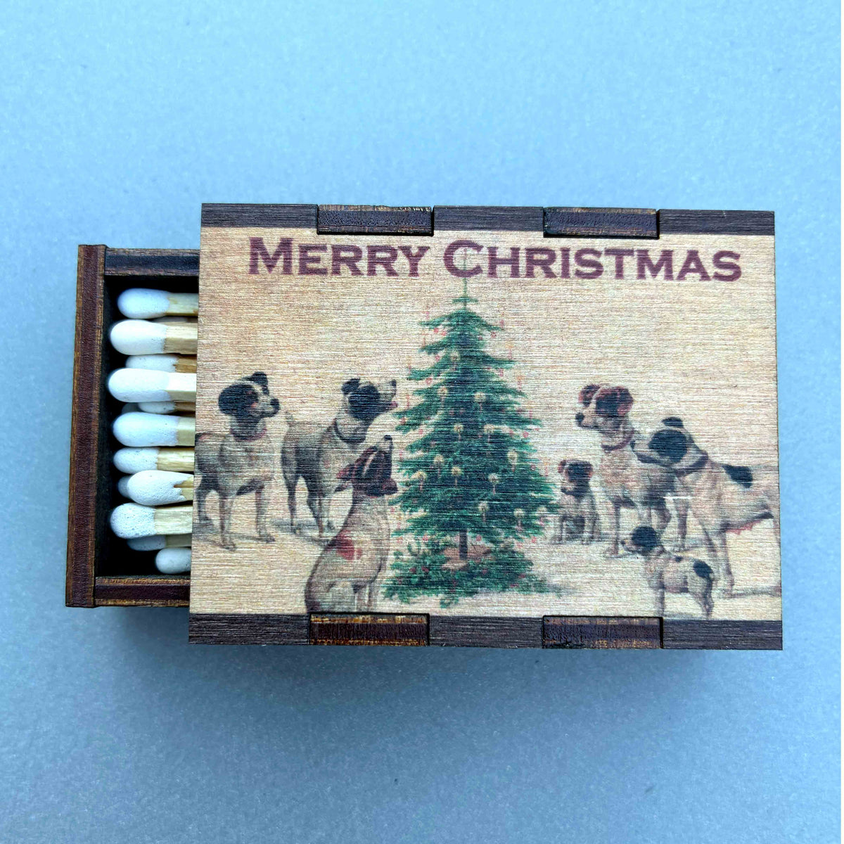 Matches • Christmas Dogs Wooden Matchboxes • Home Decor