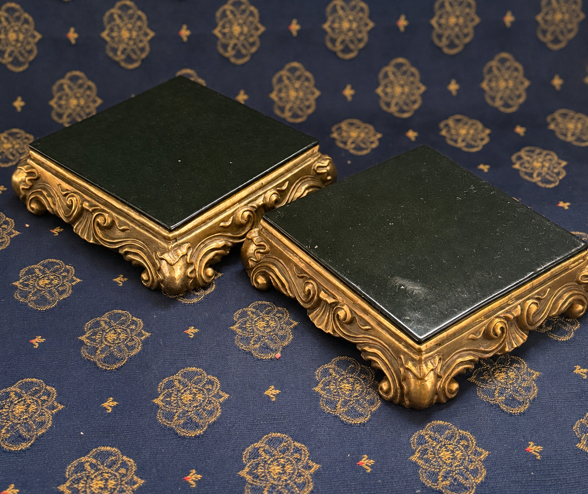 Wong Lee Porcelain & Gilt Metal Display Riser — Sold Individually
