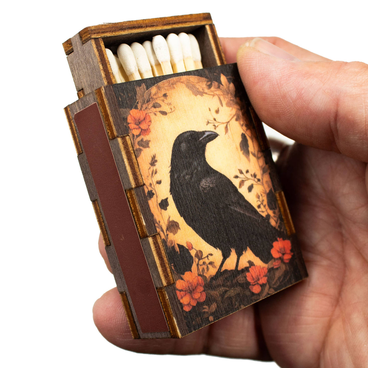 Matches • Raven Wooden Matchbox • Home Decor for Candles