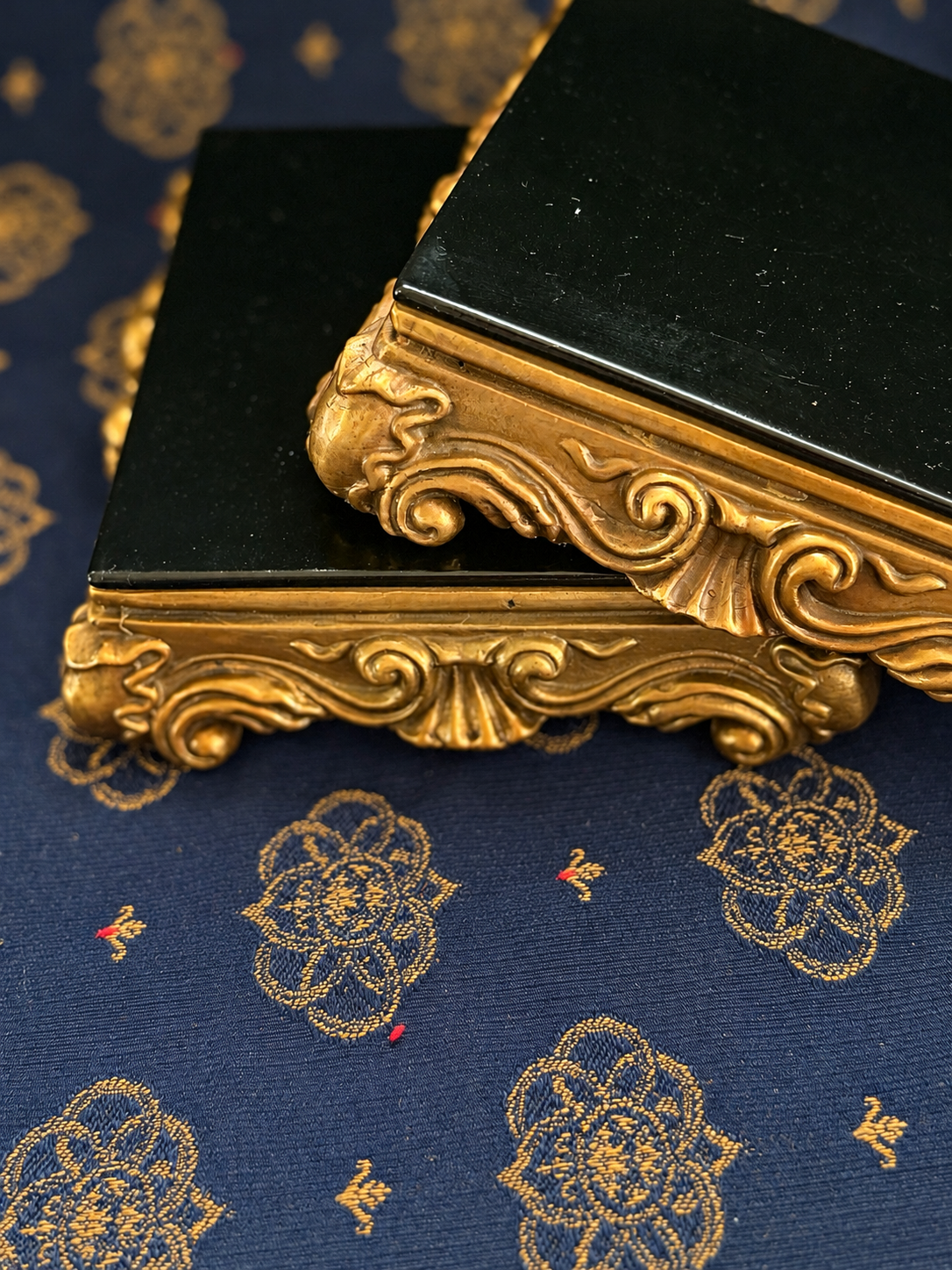 Wong Lee Porcelain & Gilt Metal Display Riser — Sold Individually