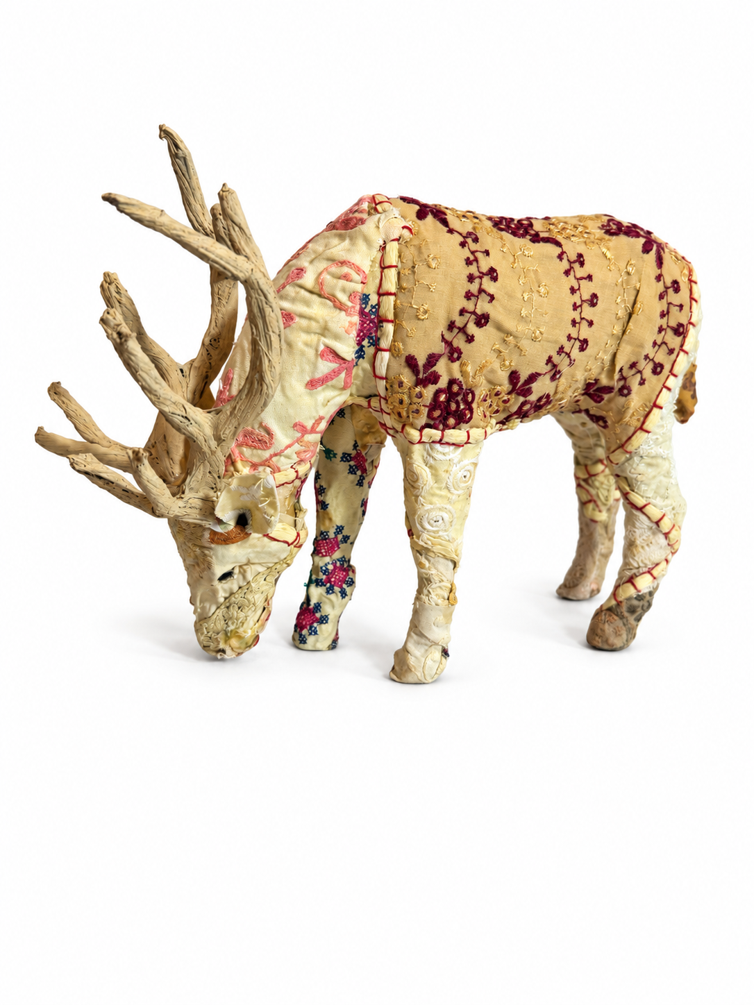 Bavarian Forest Stag Grazing - Sm - Beige Sari