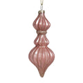 Metallic Glass Finial Ornament - Pink/Champagne 5.75"