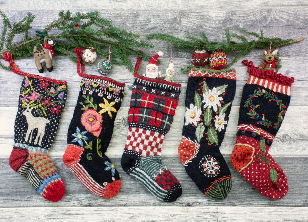 Edelweiss Christmas Stocking – Alpine Floral Design