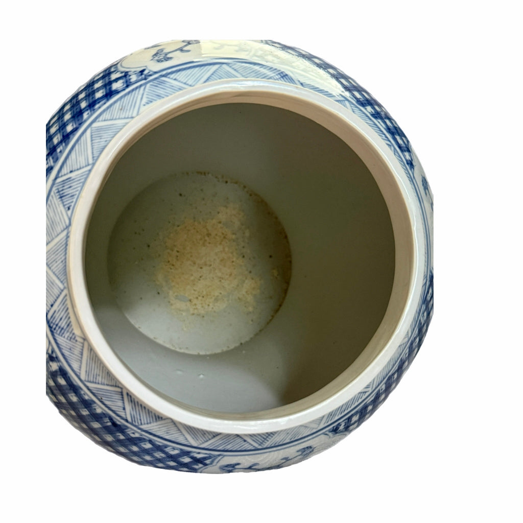 Pair of Large Blue & White Chinoiserie Ginger Jars – 19"