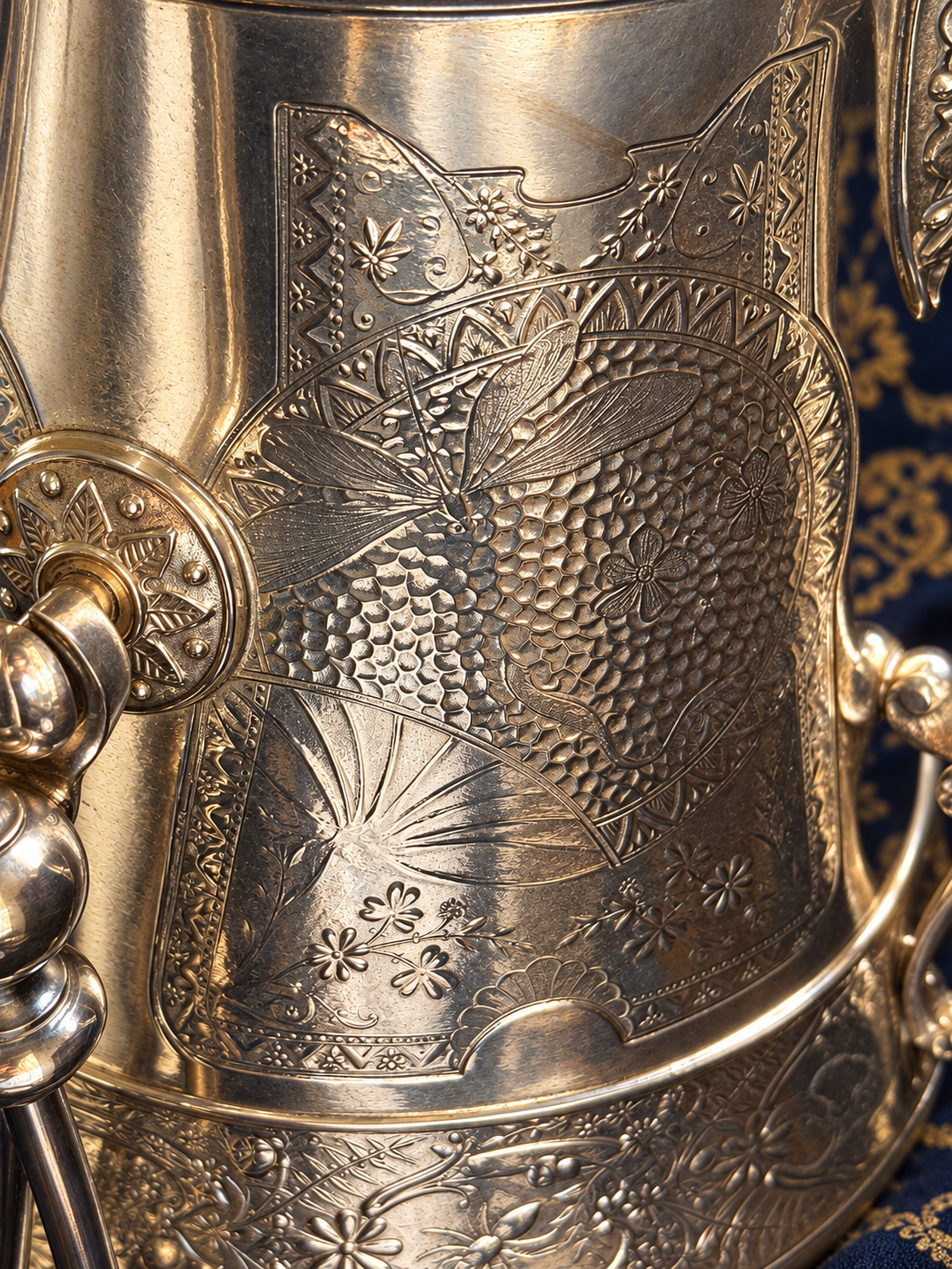 Victorian Derby Silverplate Tilting Water Pitcher, Stand & Goblet | Aesthetic Movement Style