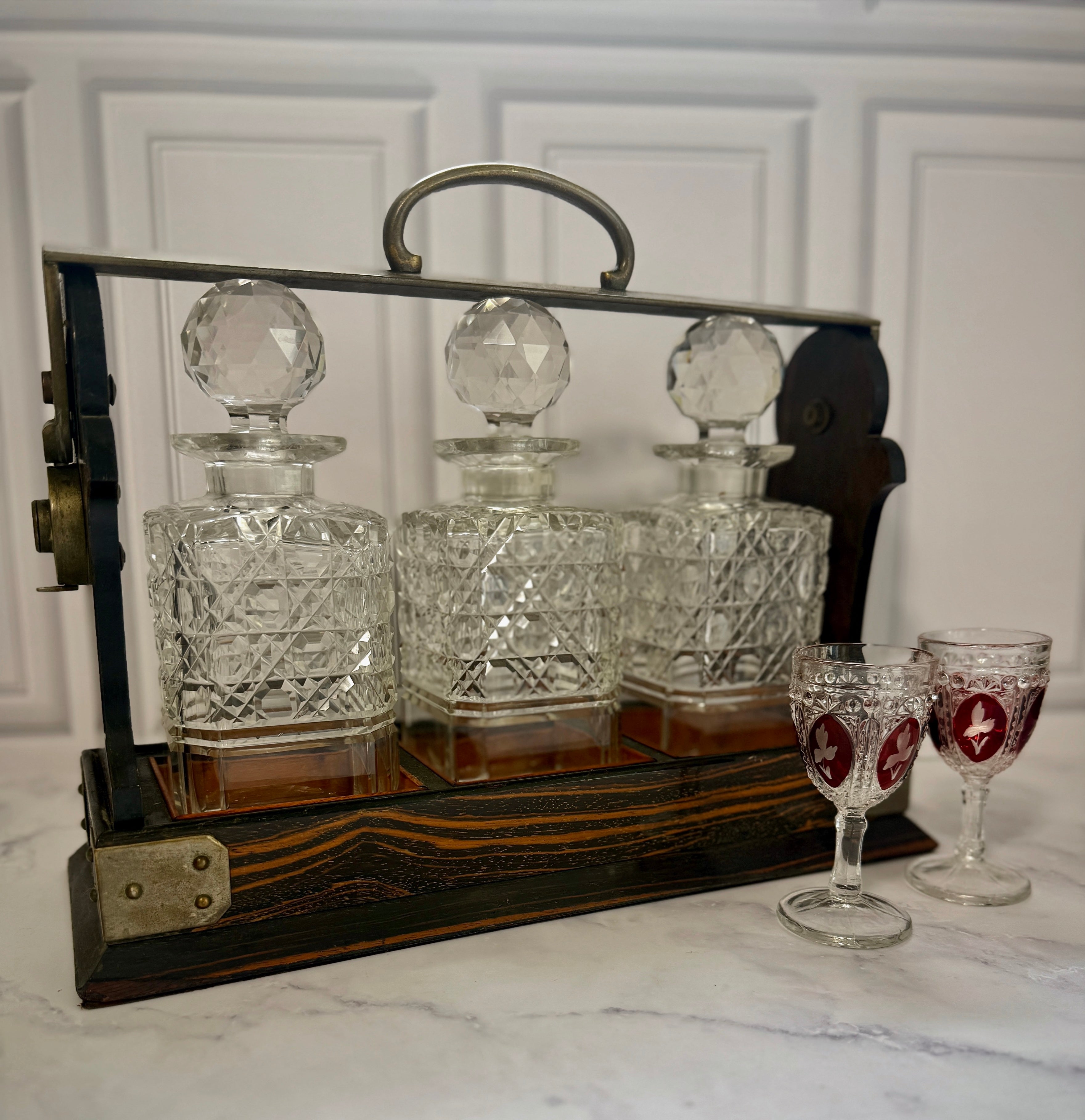 Antique Betjemann’s Patent Three-Bottle Tantalus | London