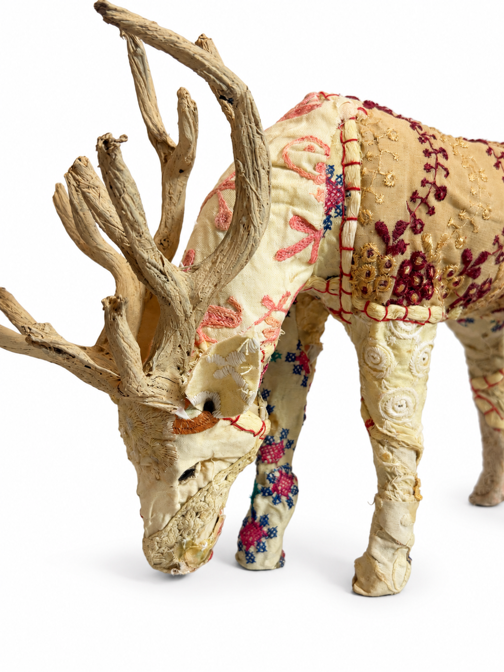 Bavarian Forest Stag Grazing - Sm - Beige Sari