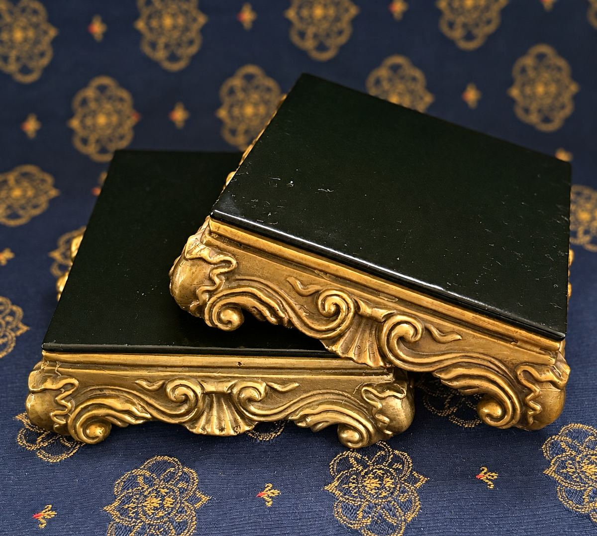 Wong Lee Porcelain & Gilt Metal Display Riser — Sold Individually