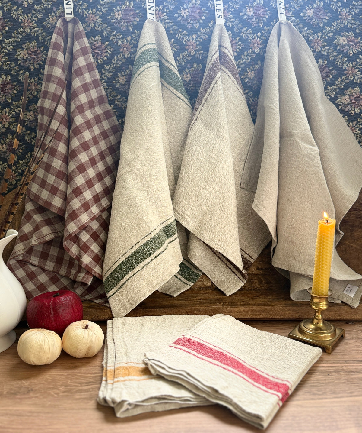 European Vintage-Inspired Linen Kitchen Towels