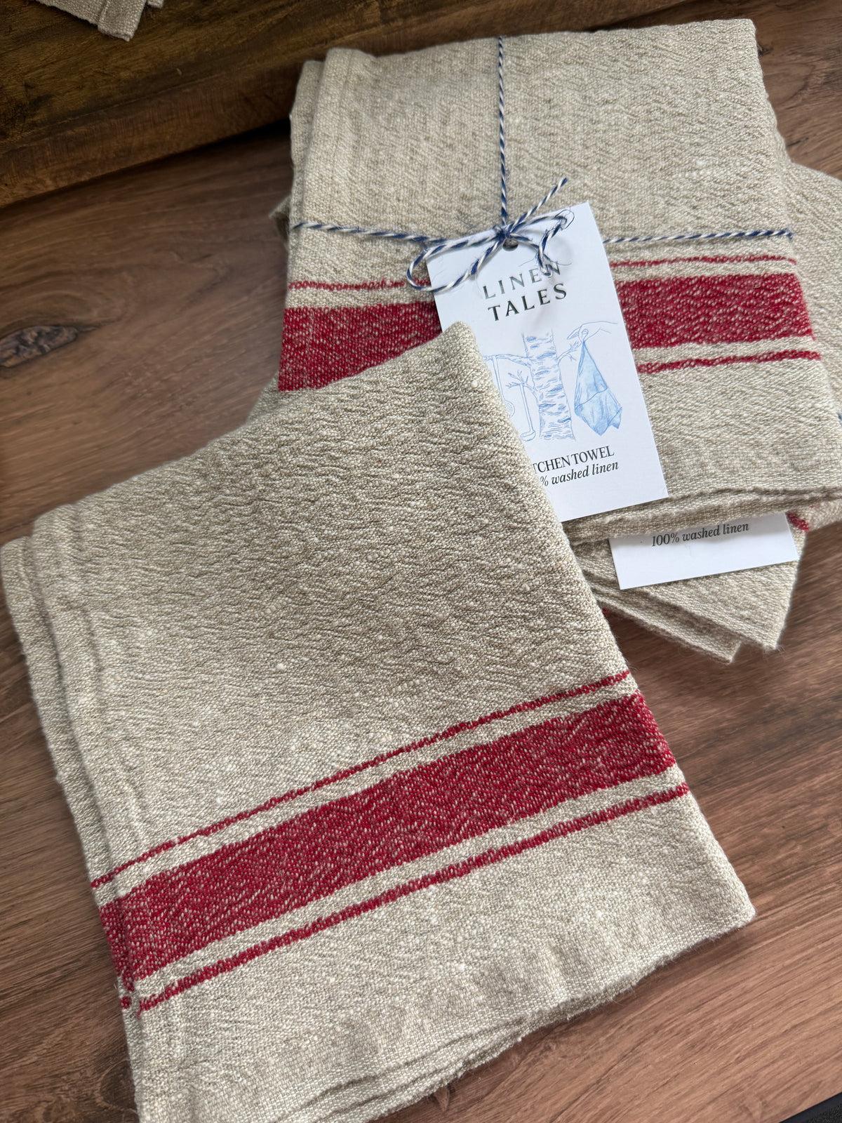 European Vintage-Inspired Linen Kitchen Towels