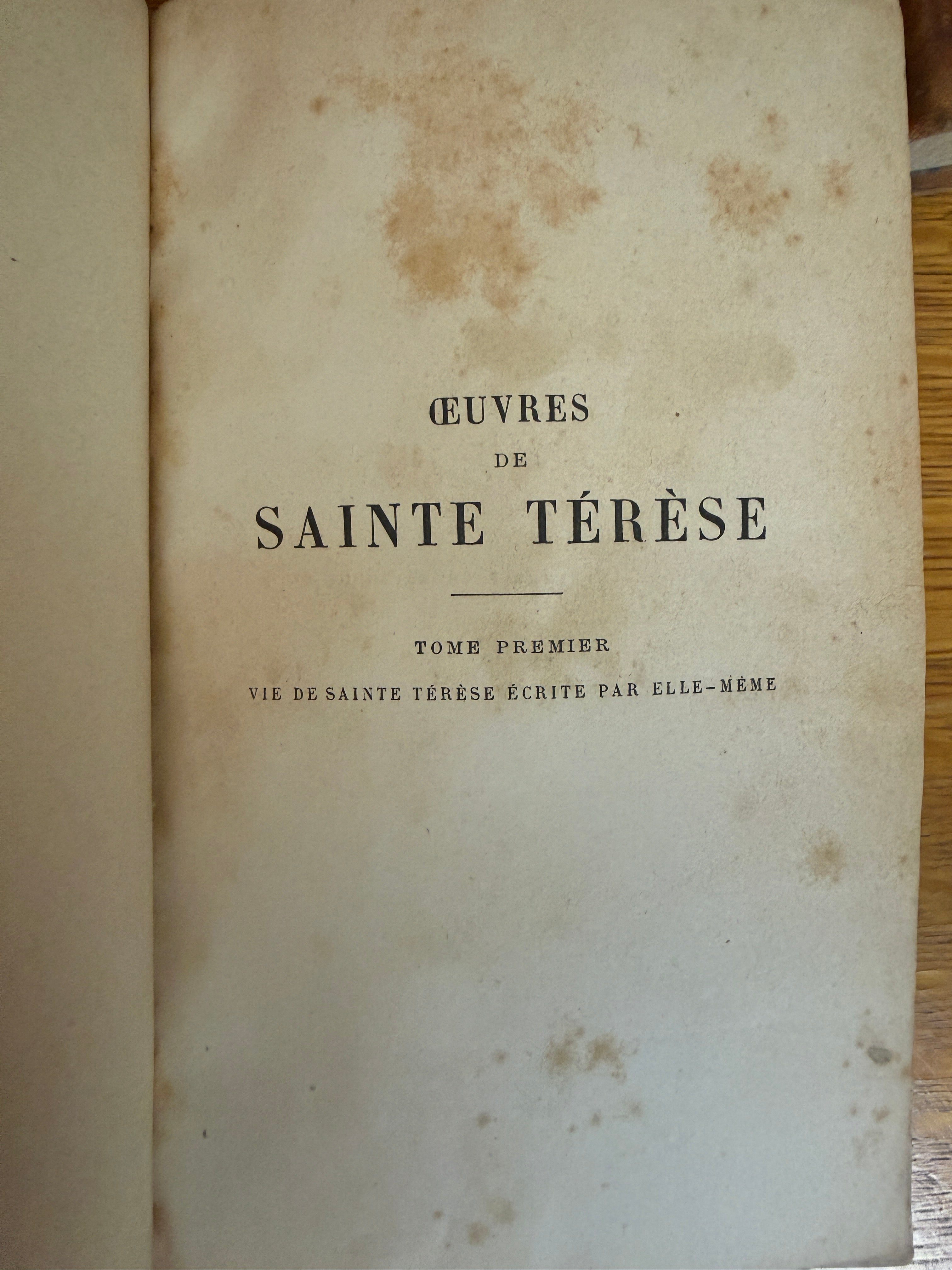 Antique French Leather-Bound “Œuvres de Sainte Thérèse” | 3-Volume Set | Paris, 1884–1885