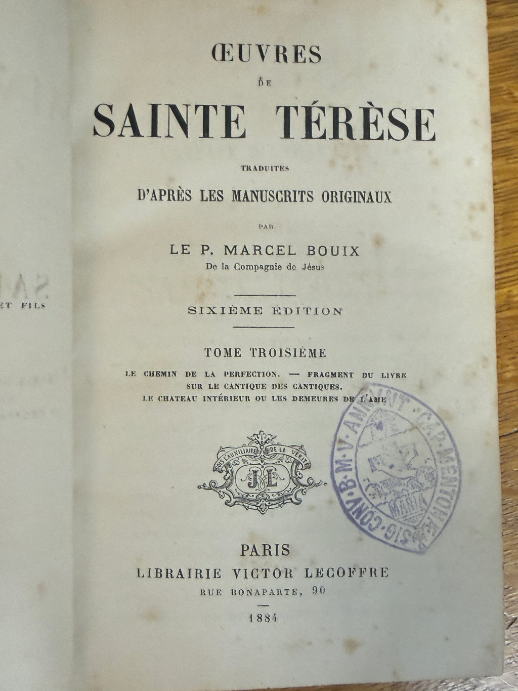 Antique French Leather-Bound “Œuvres de Sainte Thérèse” | 3-Volume Set | Paris, 1884–1885