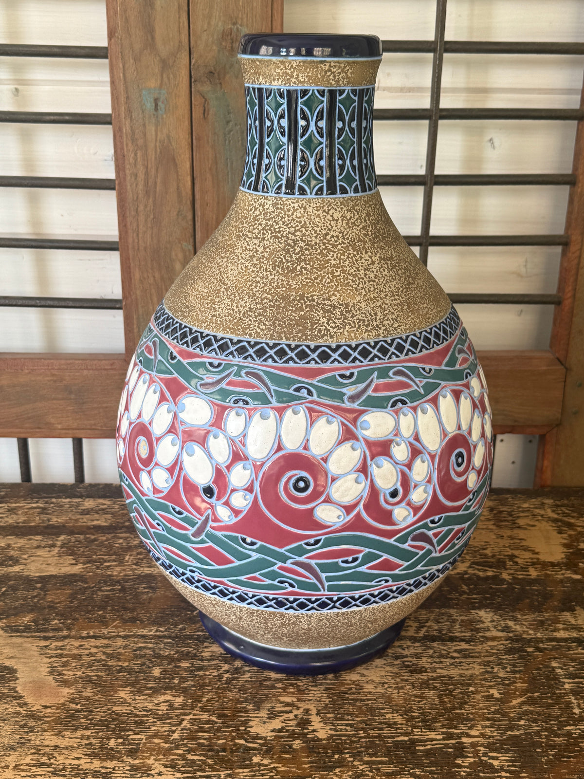 Monumental Amphora Bird & Floral Vase