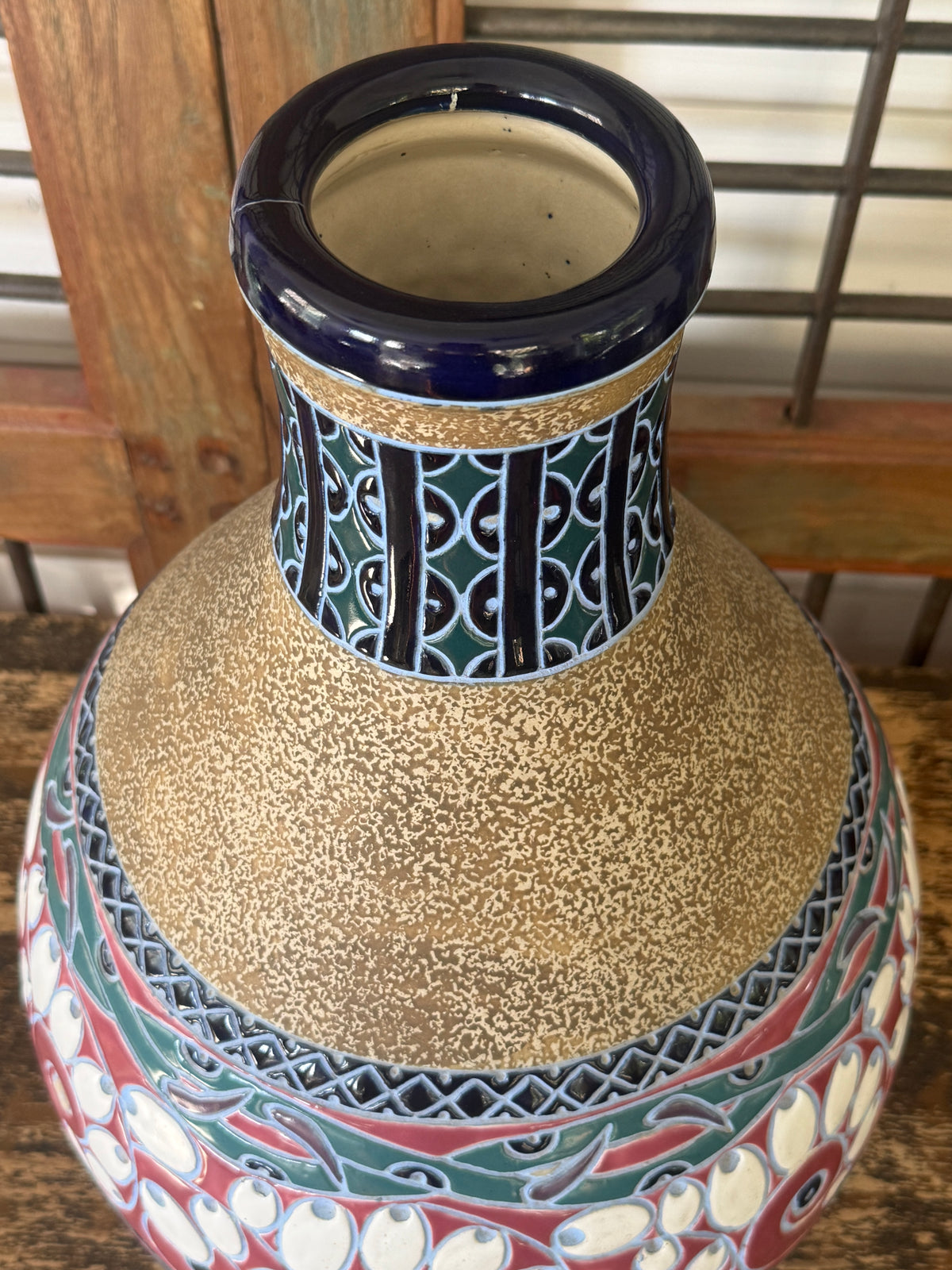 Monumental Amphora Bird & Floral Vase
