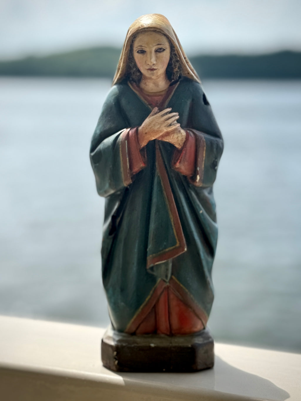 19th Century Our Lady of Sorrows Santo | Hand-Carved & Polychromed Wood Sculpture
