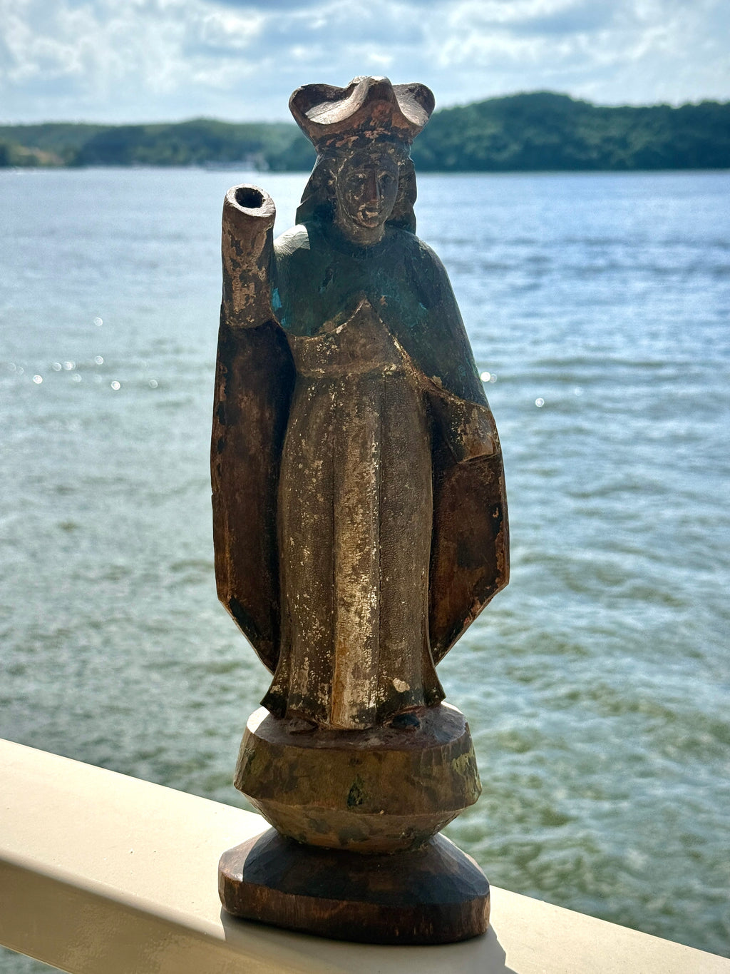 18th–19th Century Hand-Carved Polychrome Santo, Possibly St. John