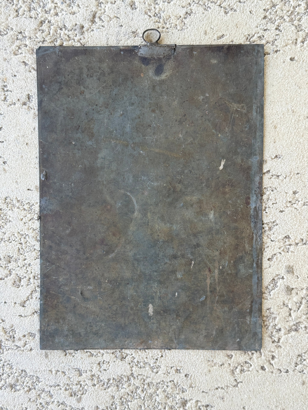 1884 Nuestra Señora del Socavón Retablo on Tin | Antique Mexican Oil Painting | 19th Century Catholic Folk Ar
