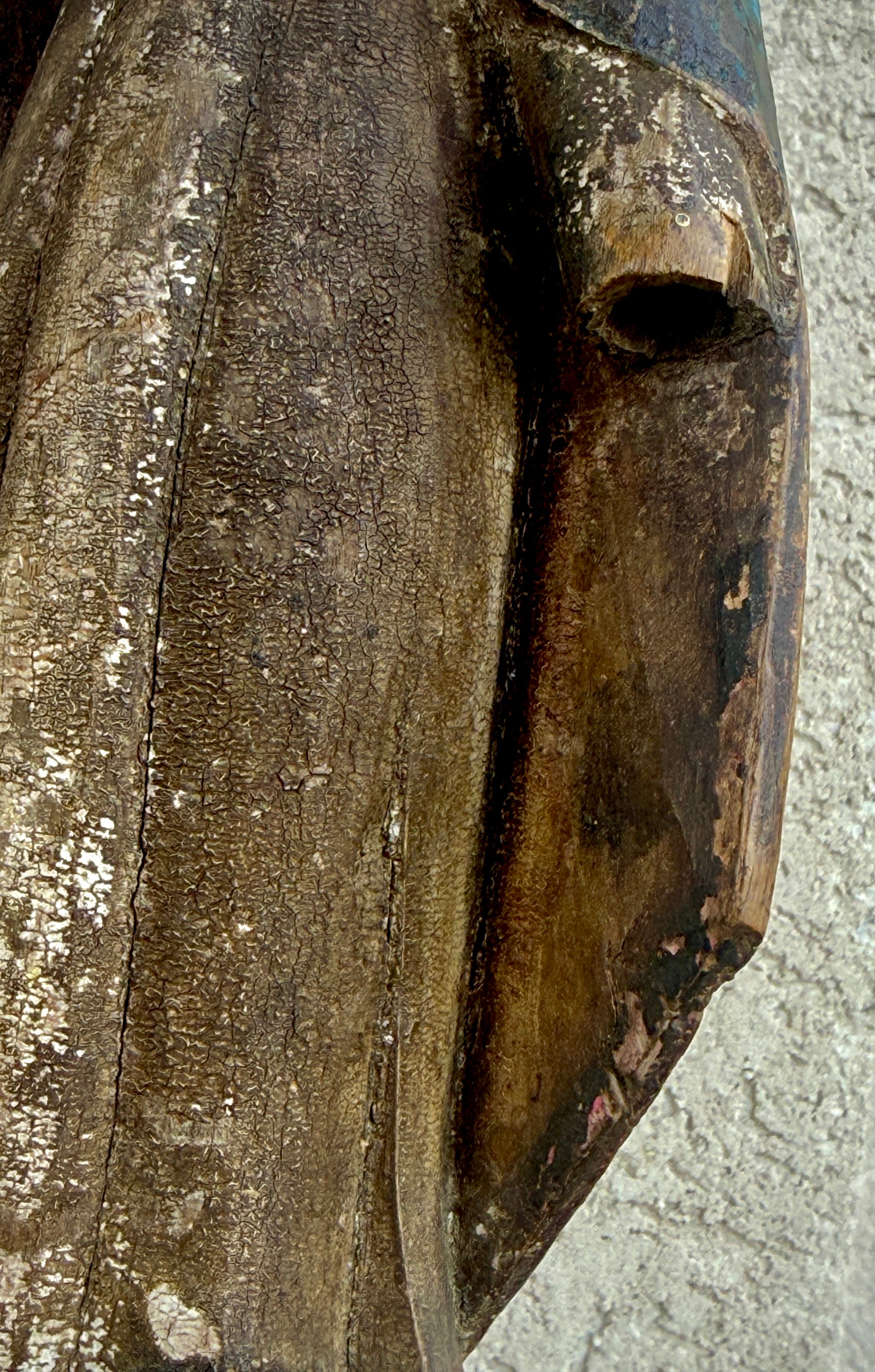 18th–19th Century Hand-Carved Polychrome Santo, Possibly St. John