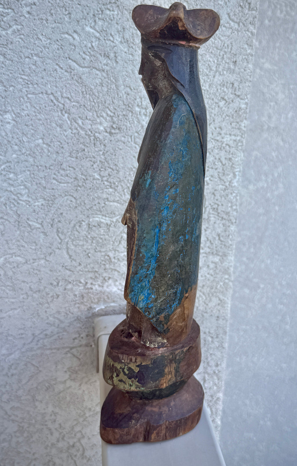 18th–19th Century Hand-Carved Polychrome Santo, Possibly St. John