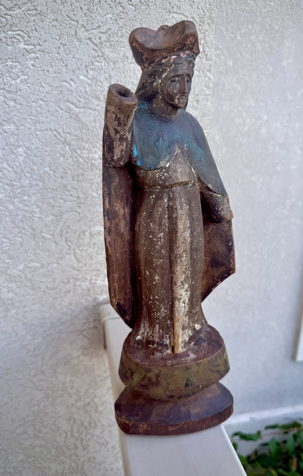 18th–19th Century Hand-Carved Polychrome Santo, Possibly St. John