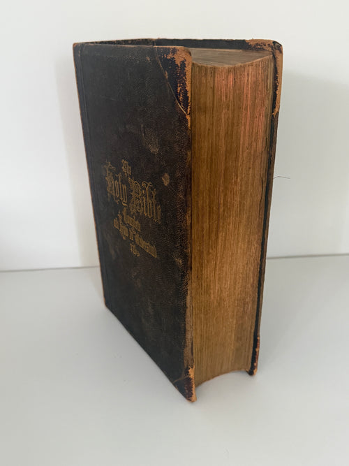 1873 Hitchcock's New and Complete Analysis of the Holy Bible | Full Leather Family Bible with Steel Engravings & Maps