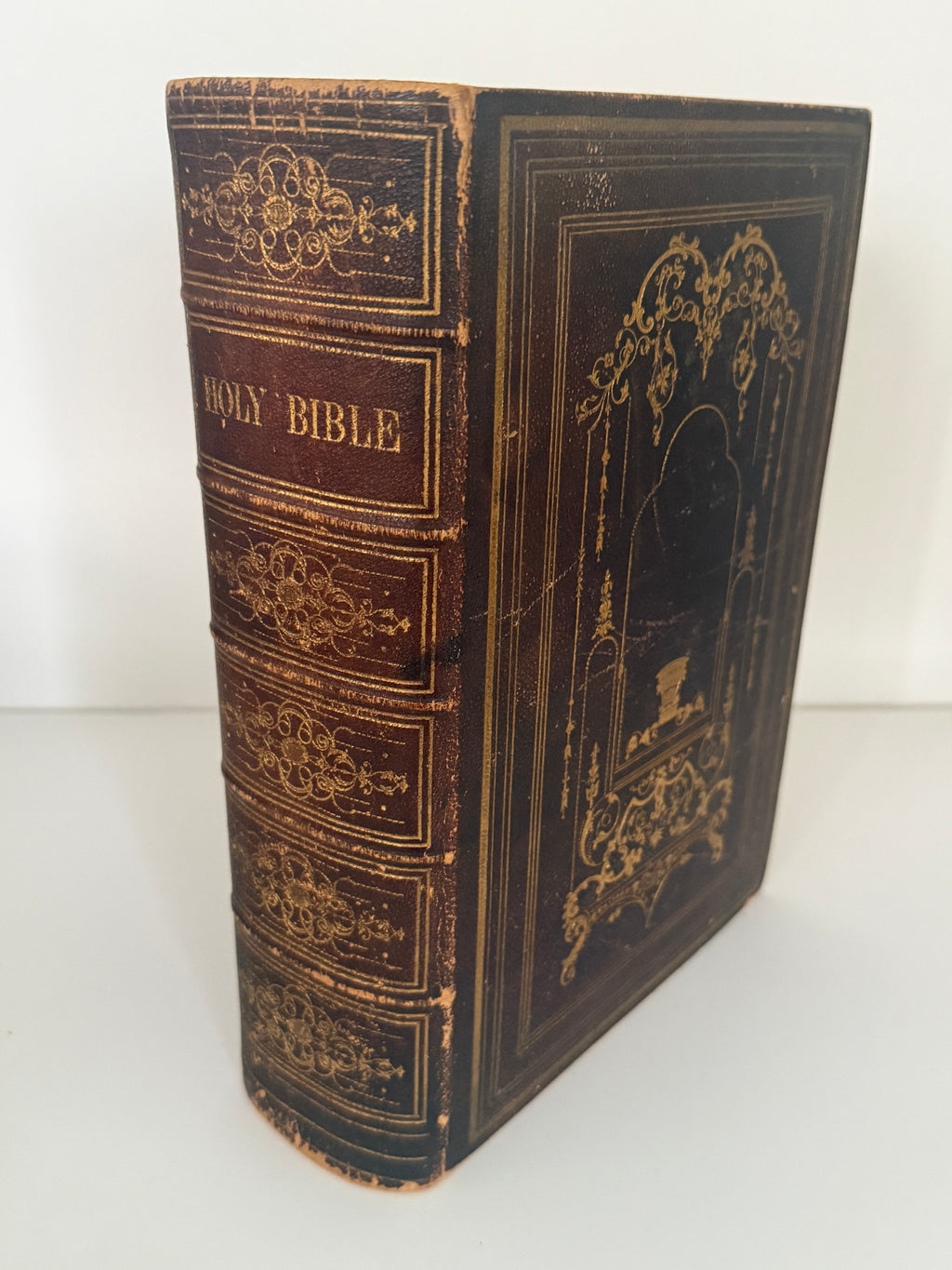 1854 Holy Bible | American Bible Society King James Version | Full Leather Family Bible