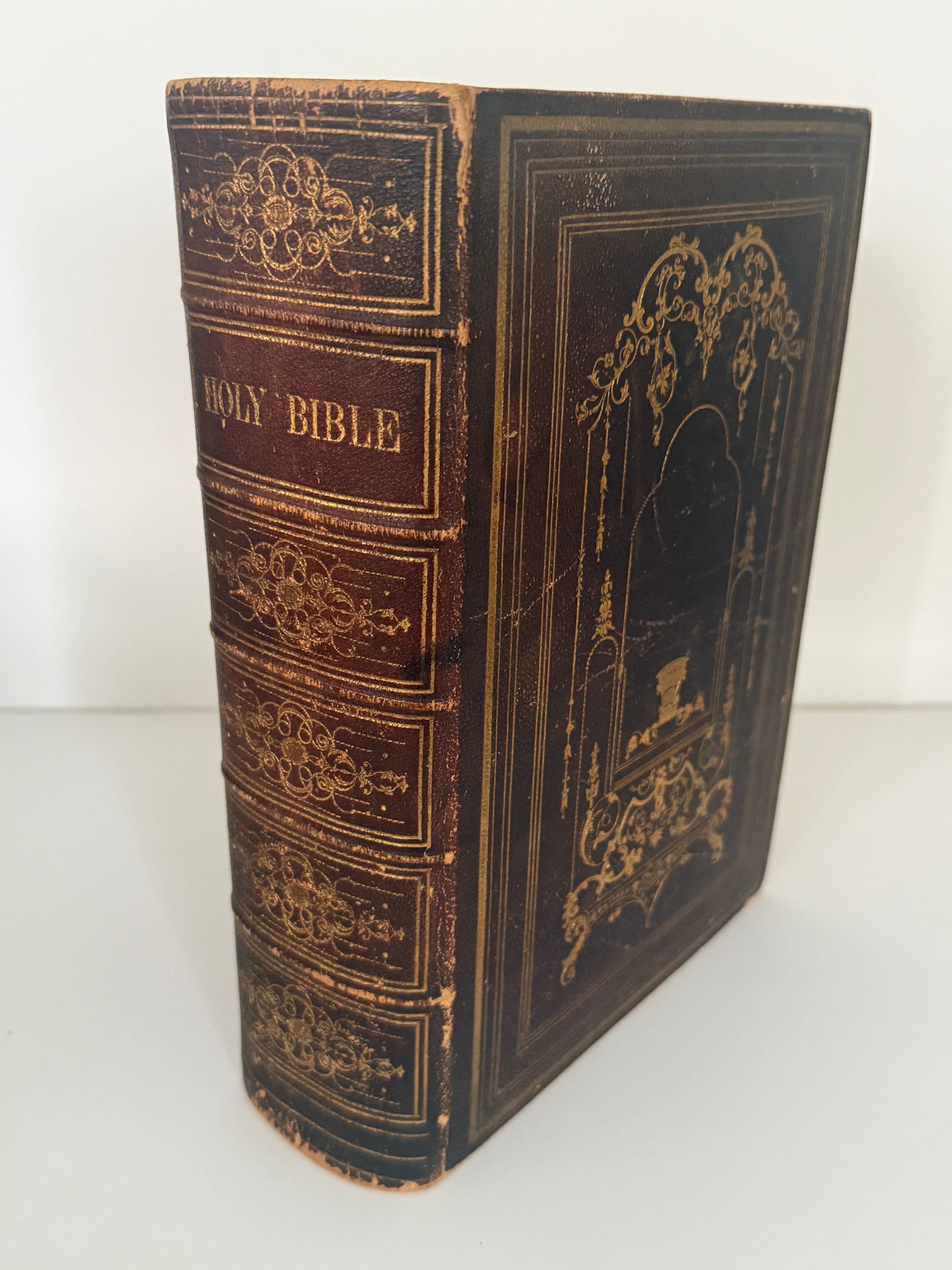 1854 Holy Bible | American Bible Society King James Version | Full Leather Family Bible