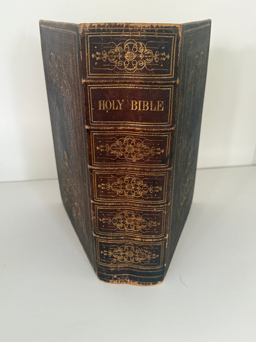 1854 Holy Bible | American Bible Society King James Version | Full Leather Family Bible