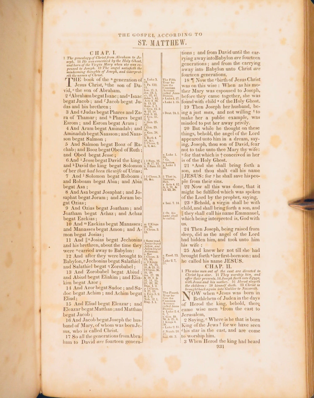1854 Holy Bible | American Bible Society King James Version | Full Leather Family Bible