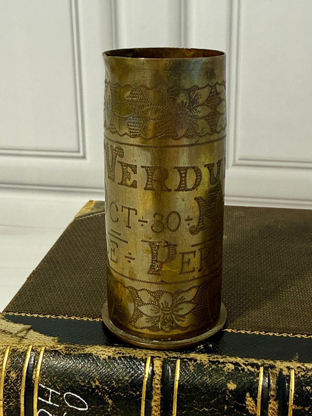 Antique French WWI 37mm Trench Art Shell Casing Verdun Oct 30-Nov 11 Perello