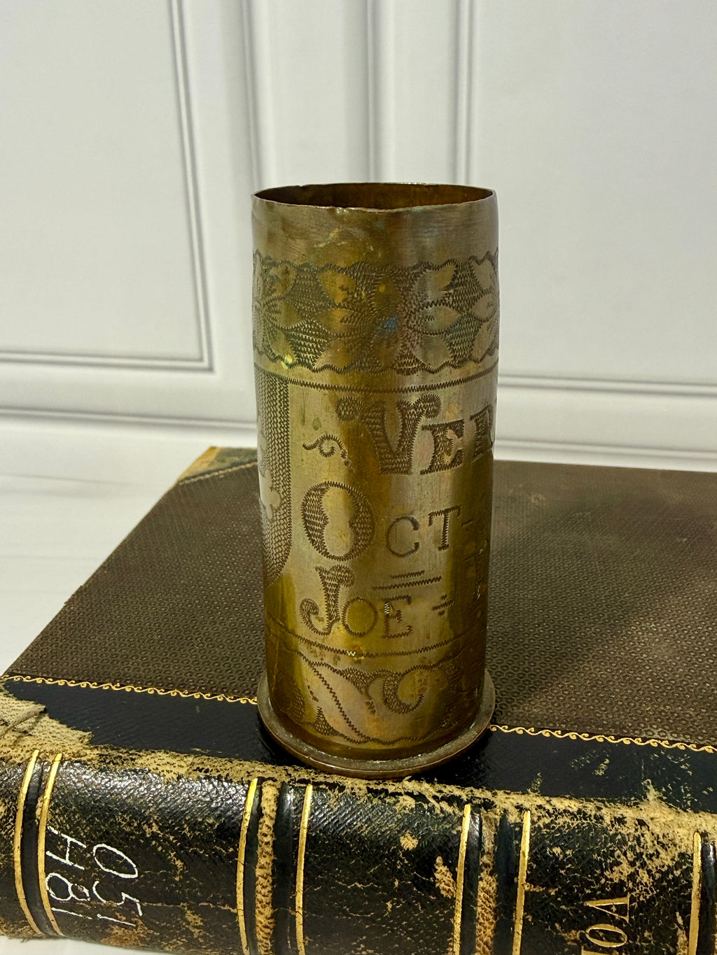 Antique French WWI 37mm Trench Art Shell Casing Verdun Oct 30-Nov 11 Perello