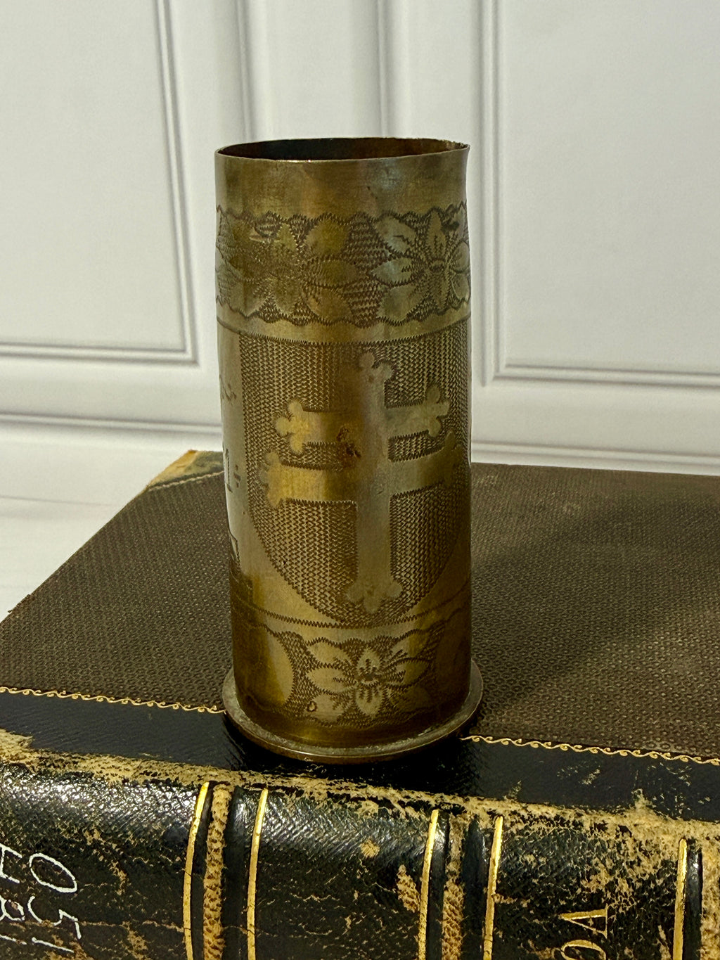 Antique French WWI 37mm Trench Art Shell Casing Verdun Oct 30-Nov 11 Perello